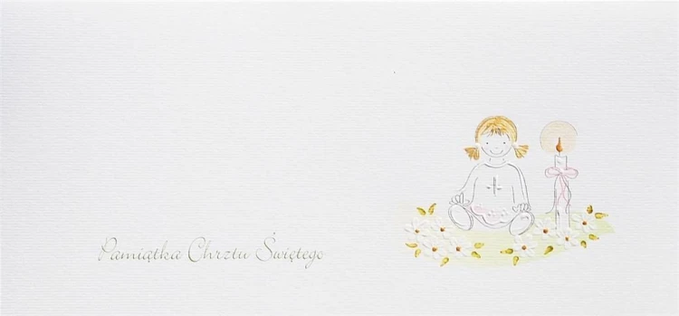 Karnet Chrzest DL C05 - Świeca dziewczynka