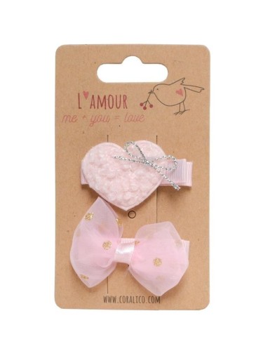 Klipsy z serduszkiem i kokardką, Coralico