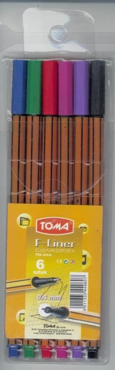 Cienkopis F-Liner 6 kolorów TOMA, TOMA