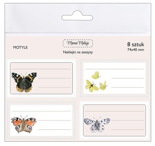 Naklejki na zeszyty Motyle, Mama Maluje