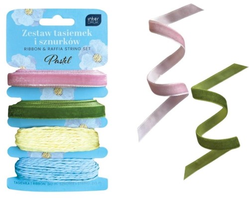 Zestaw tasiemek i sznurków pastel, INTERDRUK