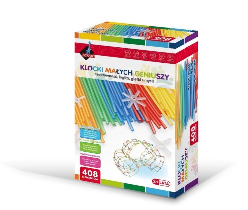 Klocki słomki MIDI 408 elementów, Askato