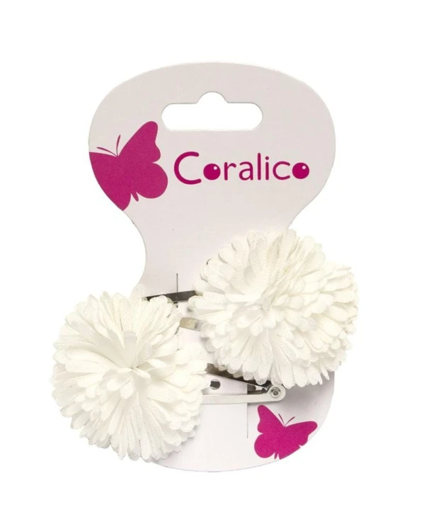 Spinki z kwiatkiem białym 2szt, Coralico