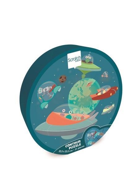 Puzzle 31 konturowe Kosmos, Scratch