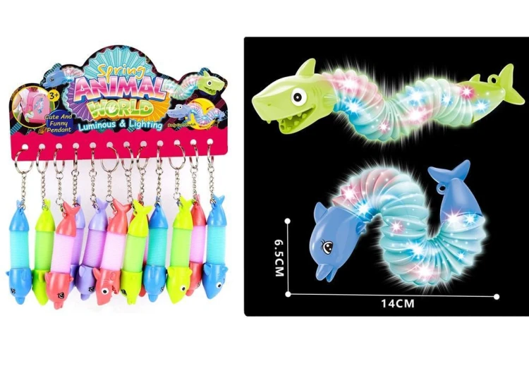 Brelok świecący delfin rekin rurka pop, Trifox
