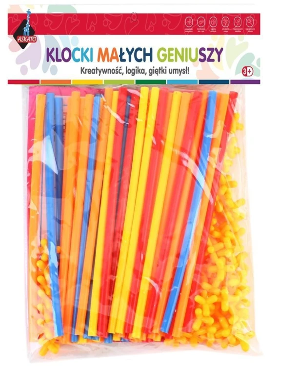 Klocki słomki 110 elementów, Askato