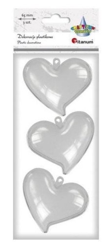 Formy plastikowe serca 65x58x40mm 3szt, Titanum