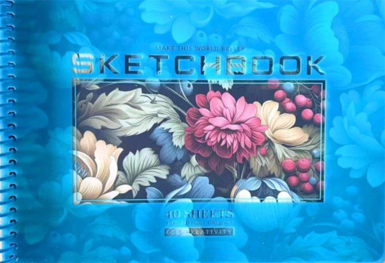 Szkicownik A5/40K koło gładki Kwiaty FRESH, Fresh