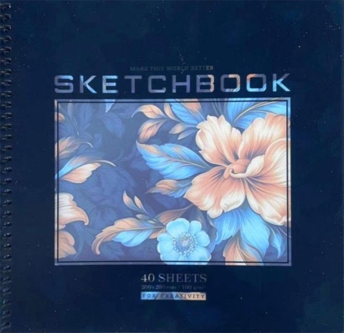 Szkicownik 200x200/40K gładki Kwiaty FRESH, Fresh