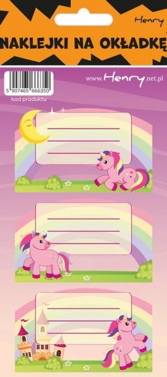 Naklejki na zeszyty - Kucyk (12szt), Henry