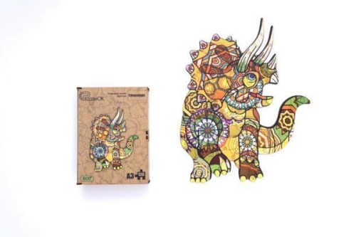 Puzzle drewniane eko 130 Triceratops A3, PuzzleOK