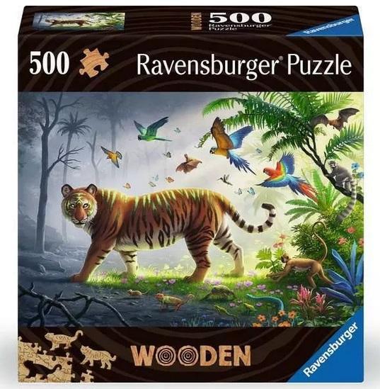 Puzzle drewniane 500 Tygrys, Ravensburger