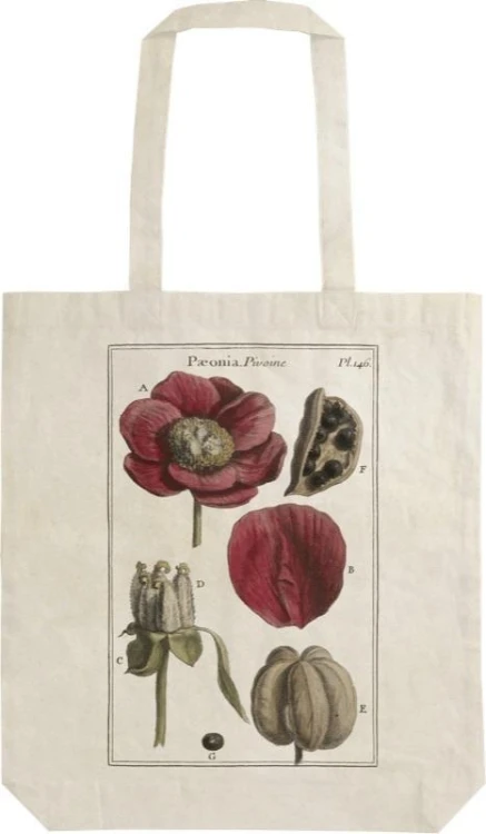 Torba bawełniana STBAG46 Piwonia Szoperka na ramię