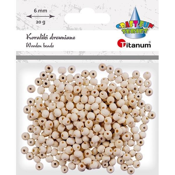Koraliki drewniane okrągłe 20g, Titanum