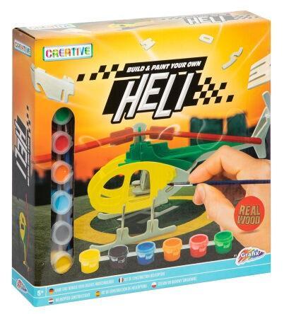 Drewniany helikopter, 6 farb + pędzel, Icom