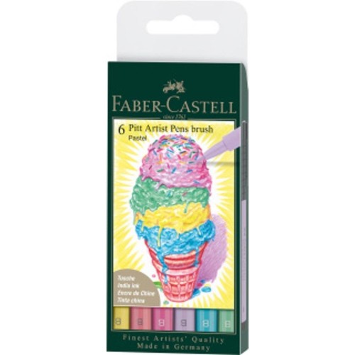 Pisaki Pitt Artist Pen pastel 6szt, Faber Castell