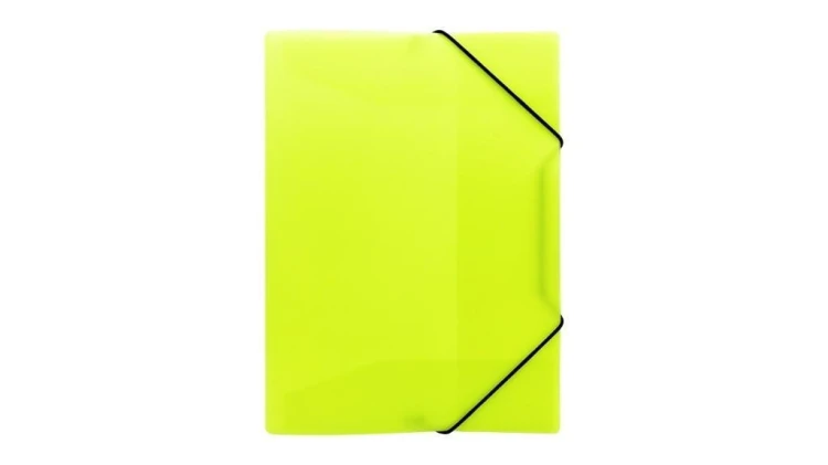Teczka z gumką A4 PP neon żółta, Biurfol