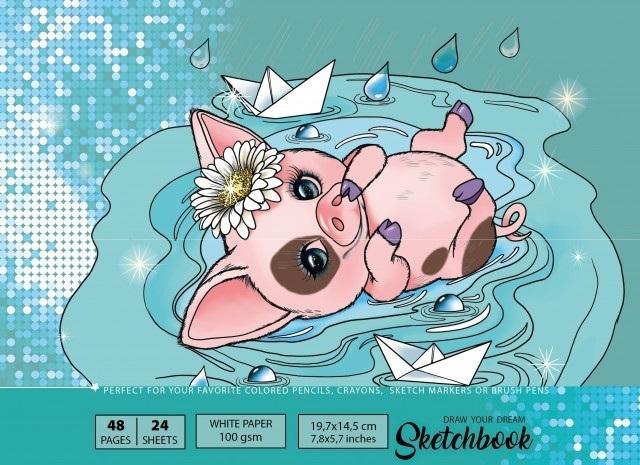 Szkicownik 197x145/48K 100g TW Świnka FRESH, Fresh