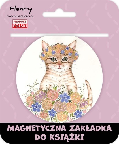 Zakładka magnetyczna kulka 2 kot w kwiatach, Henry