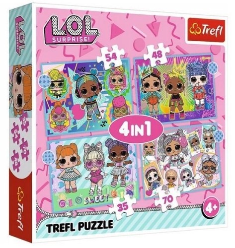 Puzzle 4w1 Poznaj laleczki TREFL, Trefl