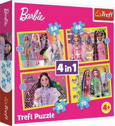 Puzzle 4w1 Wesoły świat Barbie TREFL, Trefl