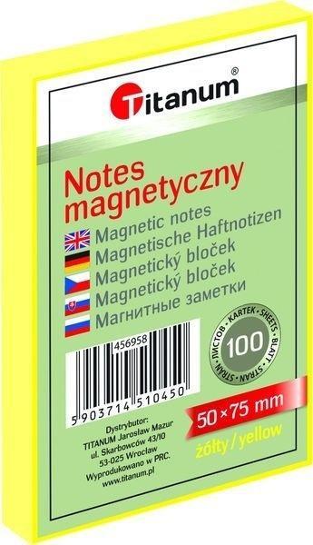 Notes elektorstatyczny 50x75mm 100K żółty, Titanum