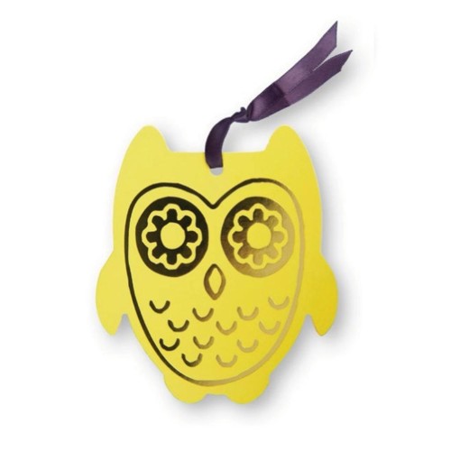 Zakładka do książek ze wstążką - Sowa żółta, Moses