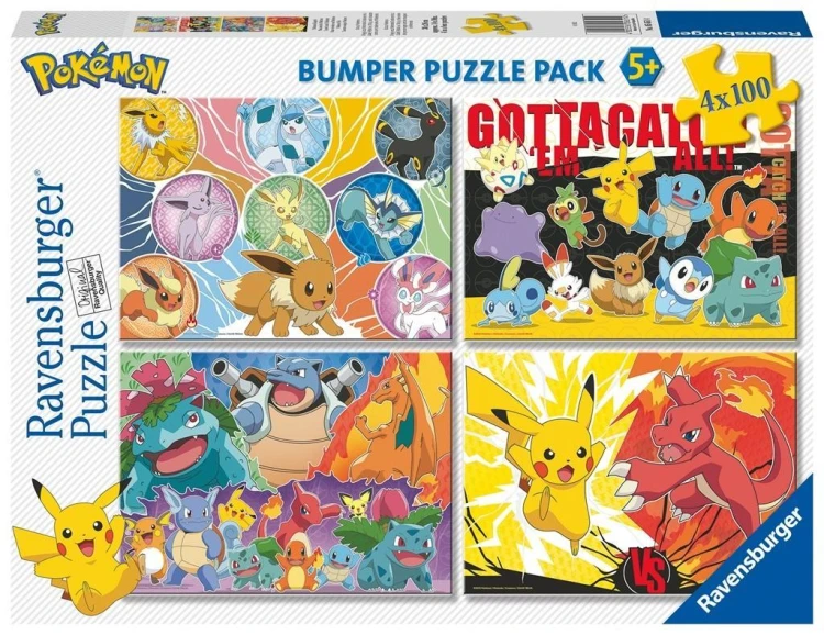 Puzzle dla dzieci 4x100 Pokemon, Ravensburger
