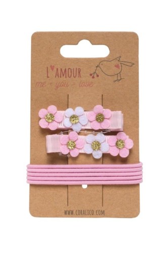 Zestaw klipsy i gumki, Coralico