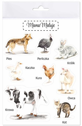 Naklejki duże Zwierzęta wiejskie 1, Mama Maluje