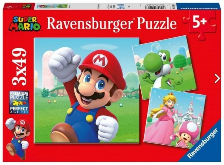 Puzzle dla dzieci 3x49 Super Mario, Ravensburger