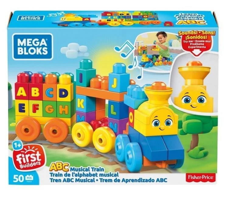 Mega Bloks Pociąg ABC z dźwiękiem, Mattel