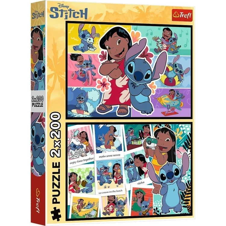 Puzzle 2x200 Wesołe życie Stitcha TREFL, Trefl