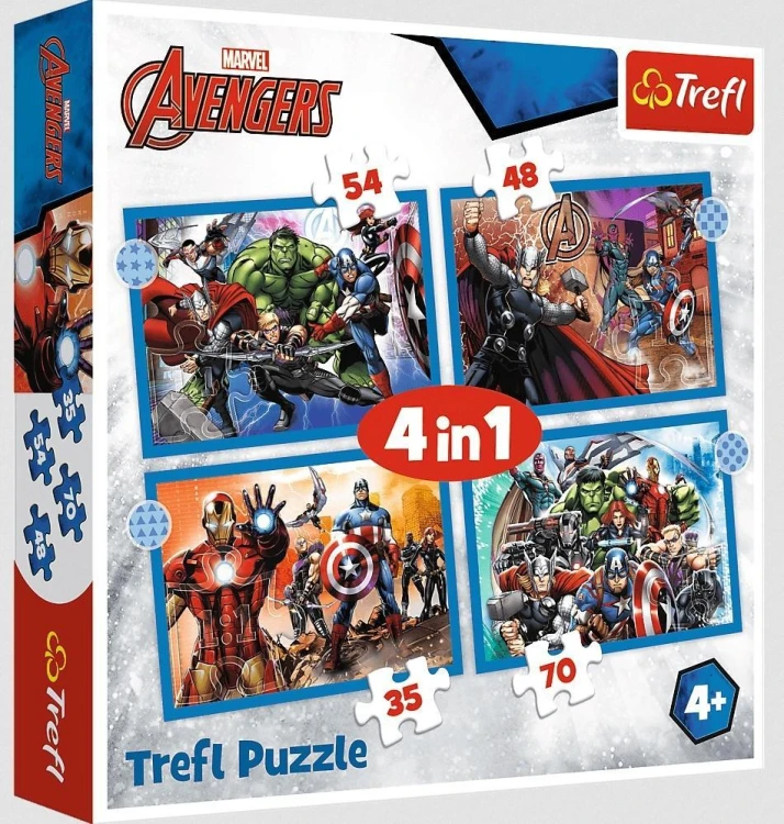 Puzzle 4w1 Odważni Avengersi TREFL, Trefl
