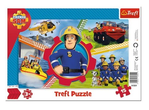 Puzzle ramkowe 15 Dzień Strażaka Sama TREFL, Trefl