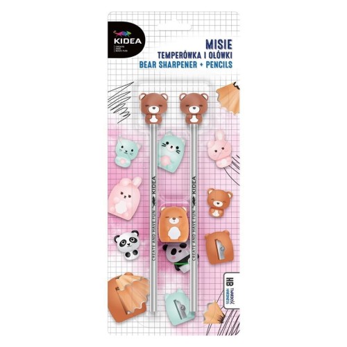 Temperówka z ołówkami Misie KIDEA, DERFORM