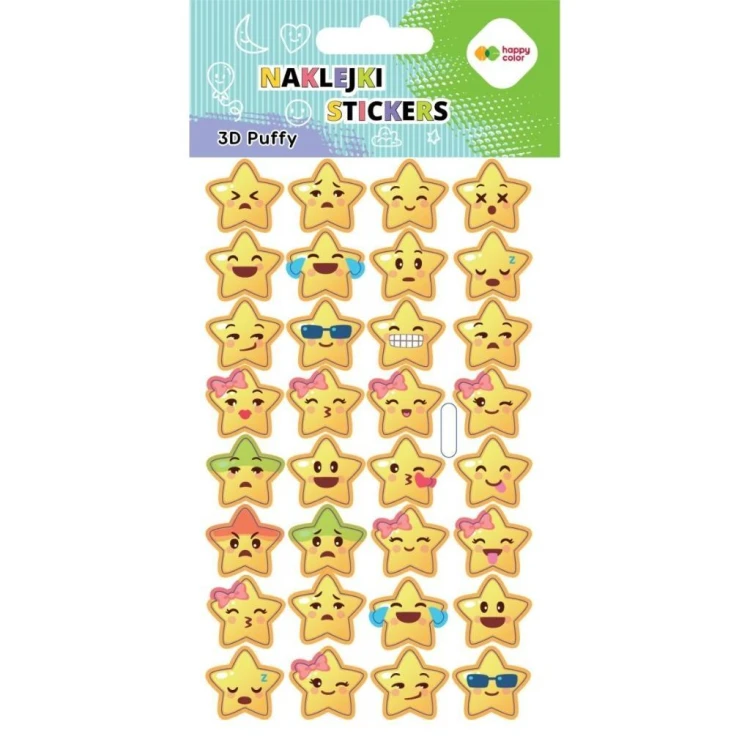 Naklejki 3D Puffy Emoticon 10x20cm HAPPY COLOR