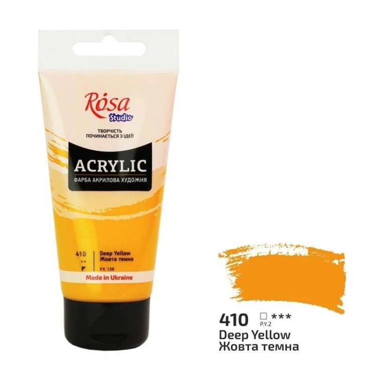 Farba akrylowa dark yellow 410 75ml, Rosa