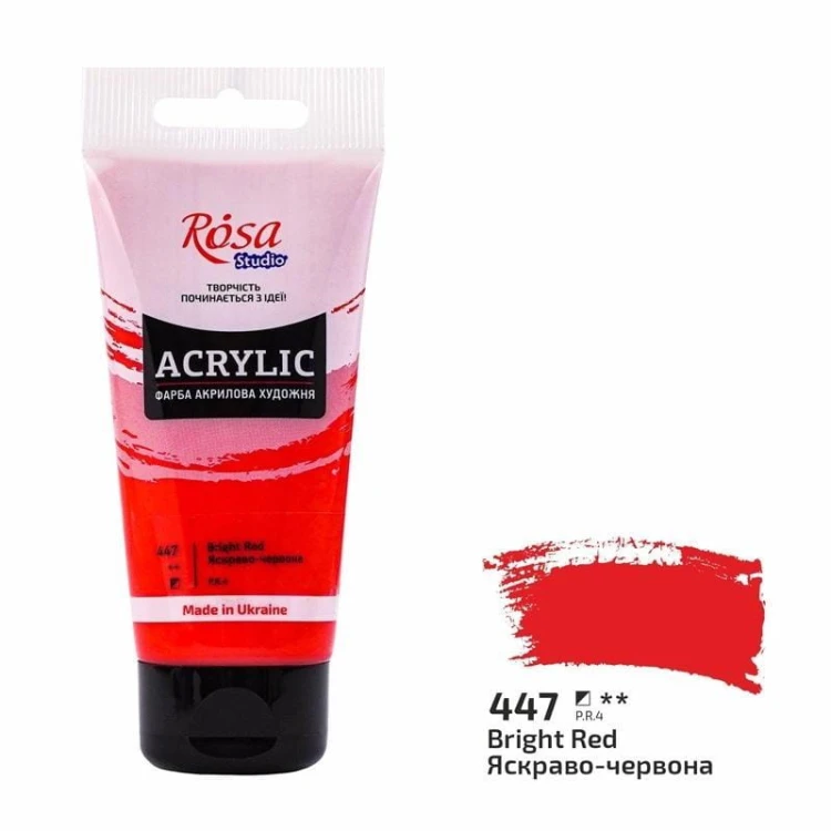 Farba akrylowa bright red 447 75ml, Rosa