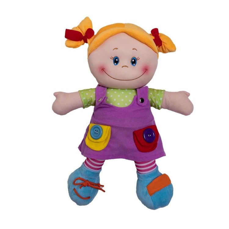 Lalka szmacianka w fioletowej sukience, Askato