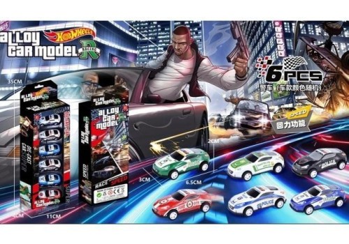 Auta metalowe 6szt, Merkpol