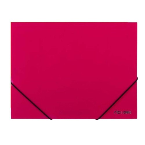 Teczka z gumką A4 PP narożną różowa, DELI