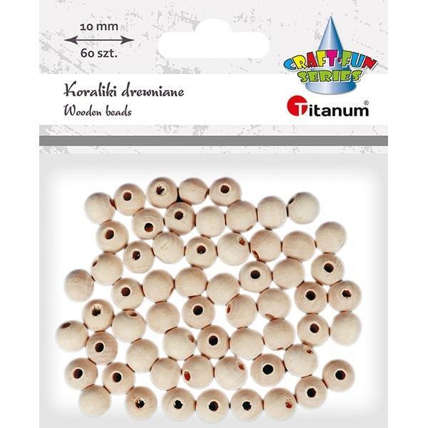 Koraliki drewniane okrągłe 60szt, Titanum