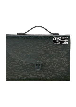 Teczka harmonijkowa z uchwytem czarna, Foldermate