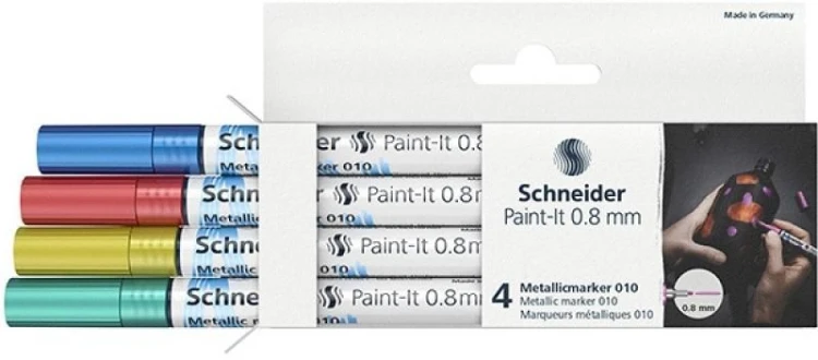 Marker akrylowy niebieski 8mm 4szt, Schneider