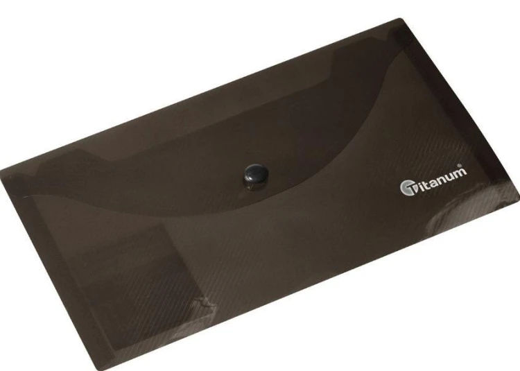 Teczka kopertowa DL transparentna dymna, Titanum