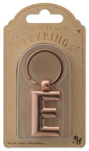 Metalowy brelok do kluczy litera E Keyring, IF