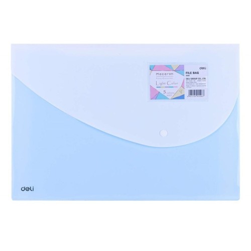 Teczka kopertowa na zatrzask PP Macaron nieb DELI