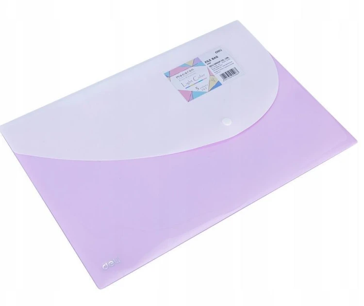 Teczka kopertowa na zatrzask PP Macaron fiol DELI