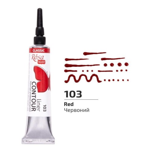 Farba aktylowa konturowa universal red 20ml, Rosa